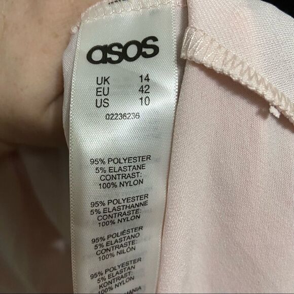 𝅺NEW ASOS SZ 10 LACE ARMS T- BACK DRESS PINK - Picture 7 of 9